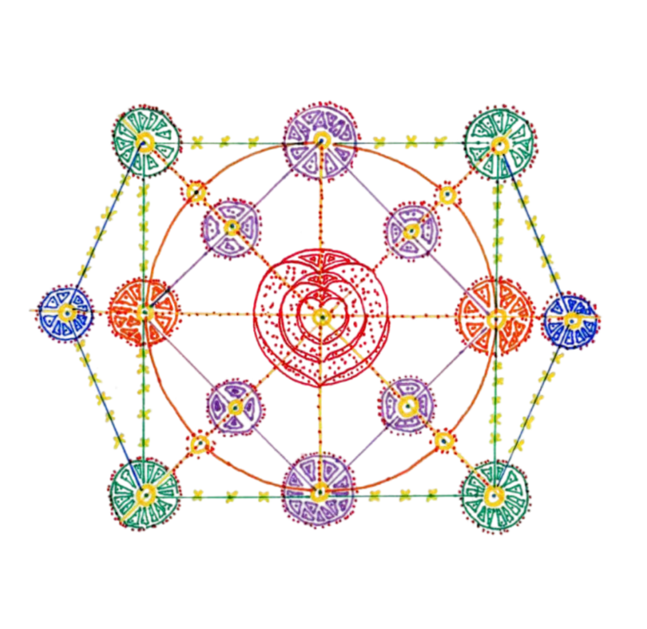 Connected Community, original hand-drawn sacred artwork by Ascended Grace