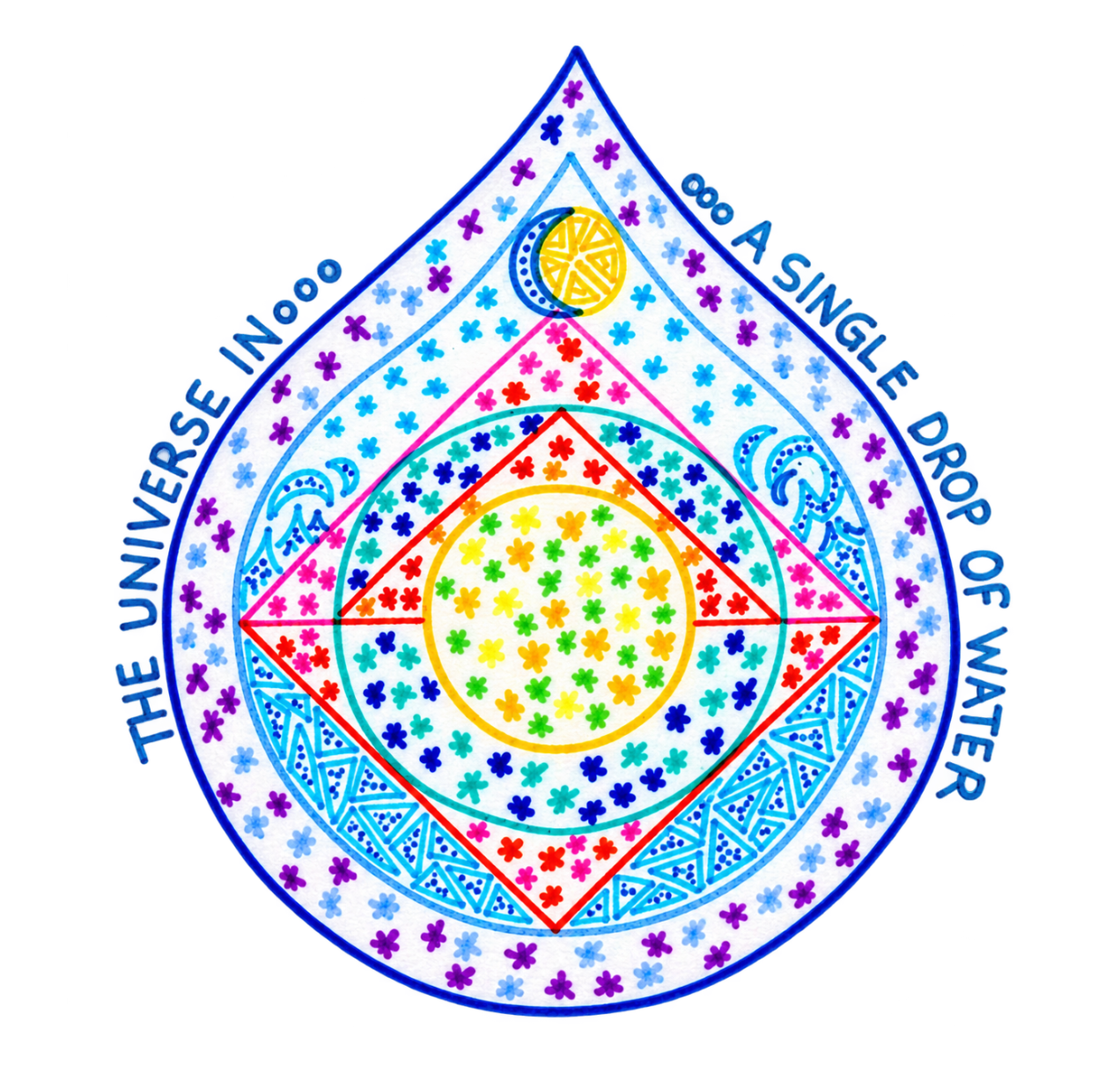 Single Drop of Water, original hand-drawn sacred artwork by Ascended Grace
